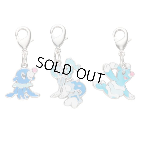 Photo1: Pokemon Center 2017 Metal Charm # 728 729 730 Popplio Brionne Primarina (1)