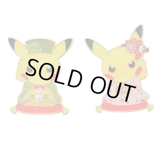 Pokemon Center Kyoto 2016 Okuge-sama Maiko-han Pikachu Pin Badge set Pins