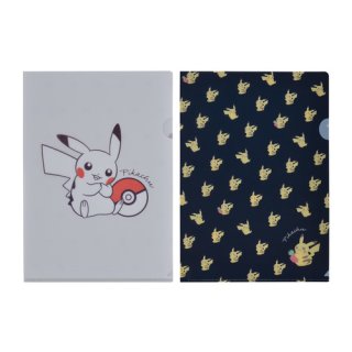 Pokemon Center Kyoto 2016 Grand Opening Campaign #2 Poncho Pikachu Lugia  Ho-oh Set of 2 A4 Size Clear File Folders