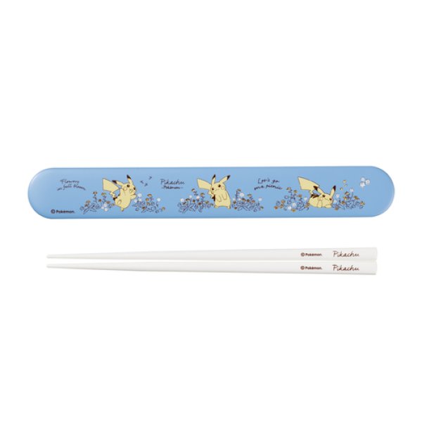 Photo1: Pokemon Center 2020 Flowers in full bloom Pikachu Chopsticks with Case Bento (1)