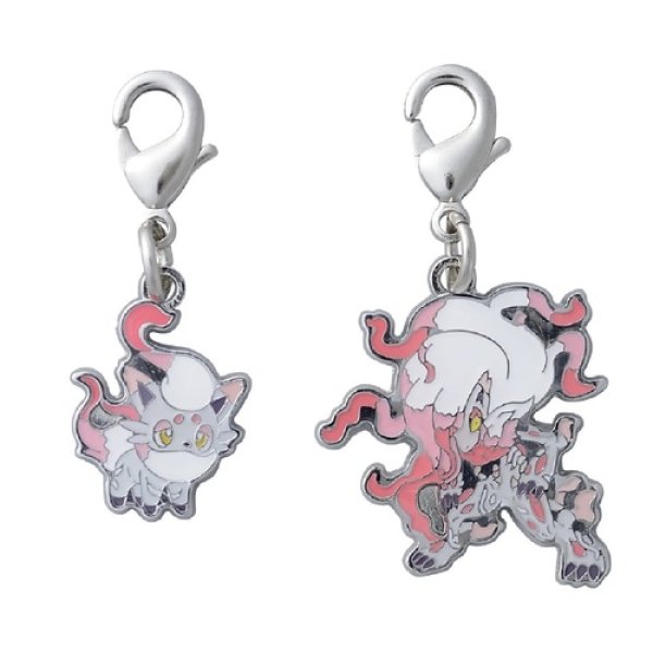 Photo1: Pokemon Center 2022 Metal Charm # H570 H571 Hisuian Zorua Zoroark (1)