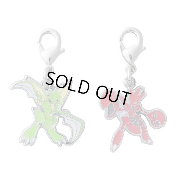 Photo1: Pokemon Center 2022 Metal Charm # 123 212 Scyther Scizor (1)