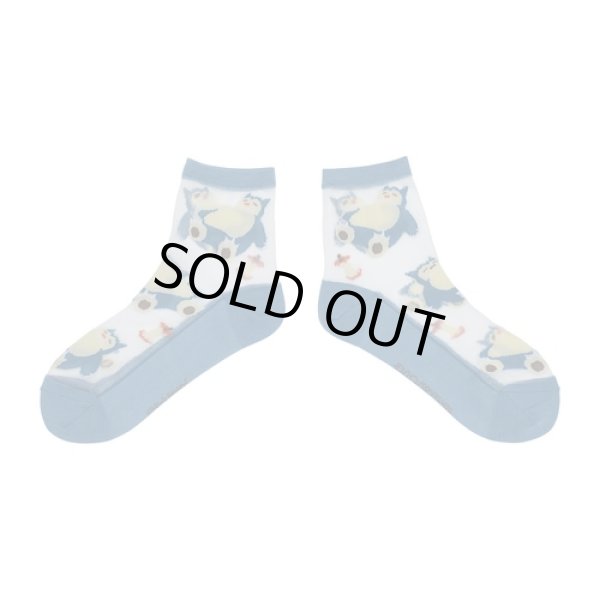 Photo1: Pokemon Center 2023 Socks for Women 23 - 24 cm 1 Pair Middle See-through Snorlax (1)