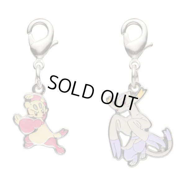 Photo1: Pokemon Center 2023 Metal Charm # 619 620 Mienfoo Mienshao (1)