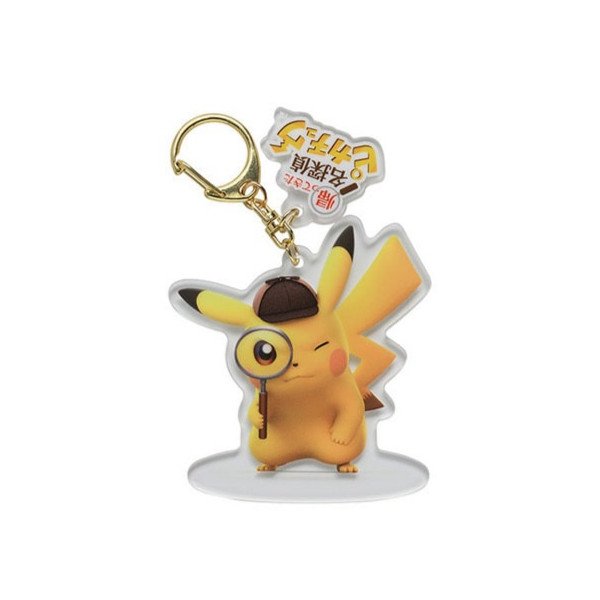 Photo1: Pokemon Center 2023 Detective Pikachu Returns Acrylic Key chain Magnifying glass ver. (1)