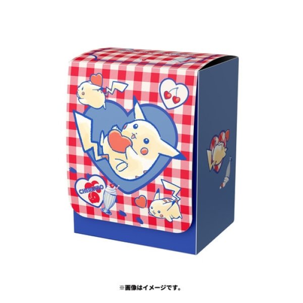 Photo1: Pokemon Center Original Card Game Flip deck case Pikachu and Hearts (1)