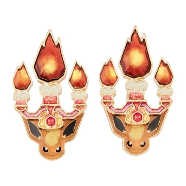 Photo1: Pokemon Center 2024 Pokemon accessory Clips Earrings Fire Terastal Flareon 2 pcs (1)