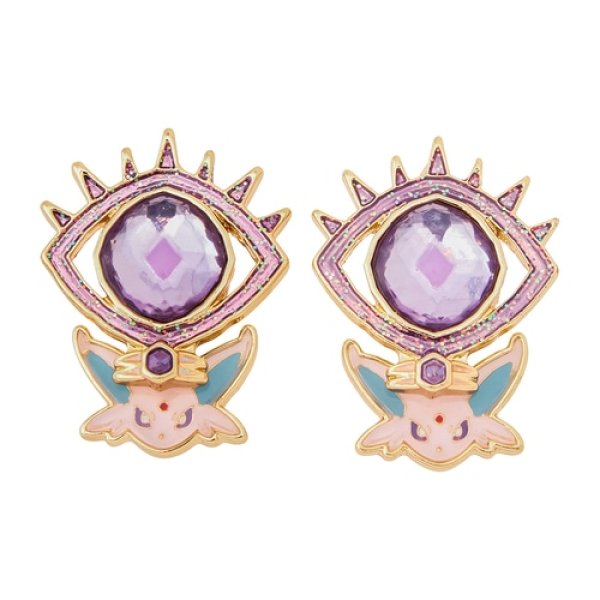 Photo1: Pokemon Center 2024 Pokemon accessory Clips Earrings Psychic Terastal Espeon 2 pcs (1)