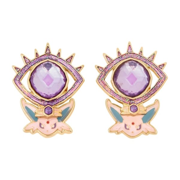 Photo1: Pokemon Center 2024 Pokemon accessory Pierced Earrings Psychic Terastal Espeon 2 pcs (1)