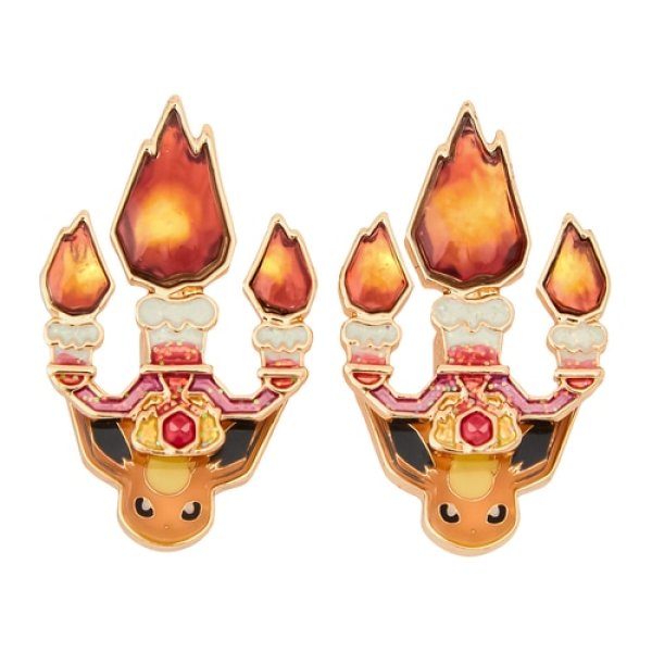 Photo1: Pokemon Center 2024 Pokemon accessory Pierced Earrings Fire Terastal Flareon 2 pcs (1)