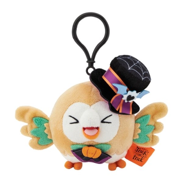 Photo1: Pokemon Center 2024 Halloween Trick or trick Plush Mascot Key Chain Rowlet (1)