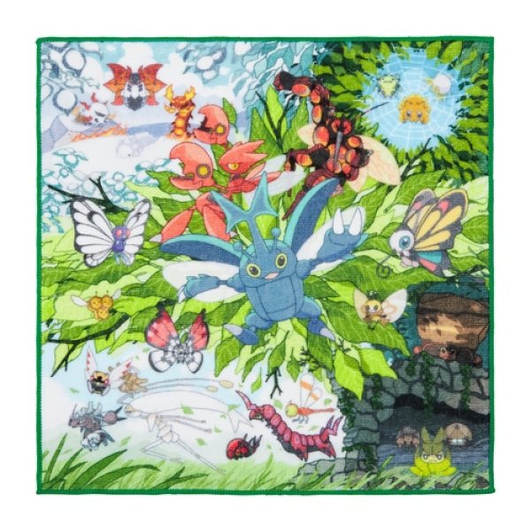 Photo1: Pokemon Center 2024 Hand towel Handkerchief BUG OUT! Chatter (1)