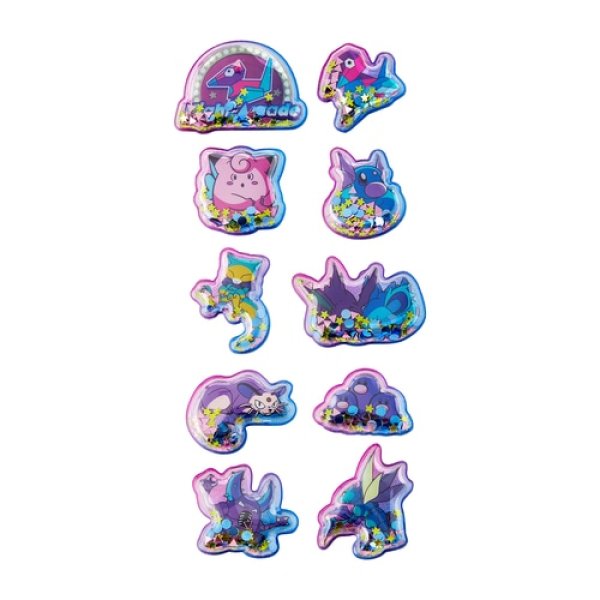 Photo1: Pokemon Center 2024 Night Arcade Mini Capsule Sticker with glitter (1)