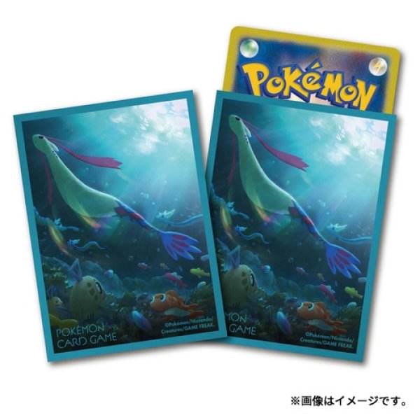 Photo1: Pokemon Center Original Card Game Sleeve Milotic Premium Gloss 64 sleeves (1)