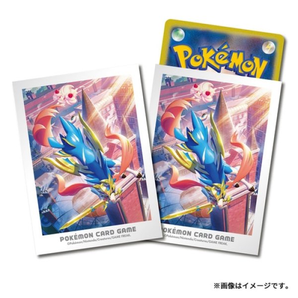 Photo1: Pokemon Center Original Card Game Sleeve Galar Adventures Zacian & Alcremie 64 sleeves (1)