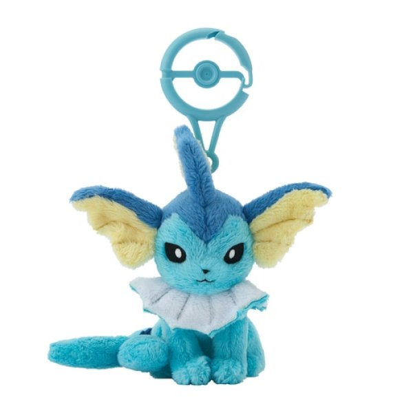 Photo1: Pokemon Center 2024 Plush Mascot with Carabiner Key chain Vaporeon (1)