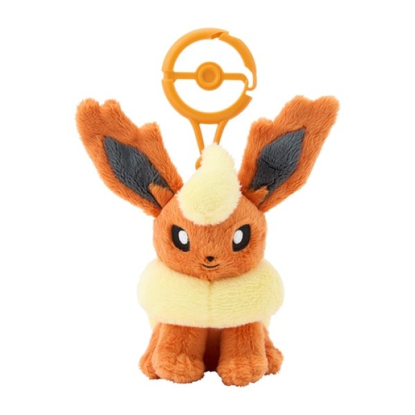 Photo1: Pokemon Center 2024 Plush Mascot with Carabiner Key chain Flareon (1)