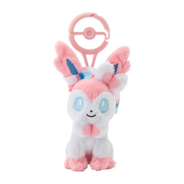 Photo1: Pokemon Center 2024 Plush Mascot with Carabiner Key chain Sylveon (1)