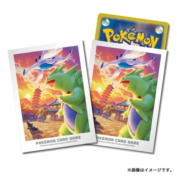 Photo1: Pokemon Center Original Card Game Sleeve Johto Adventures Lugia & Tyranitar 64 sleeves (1)