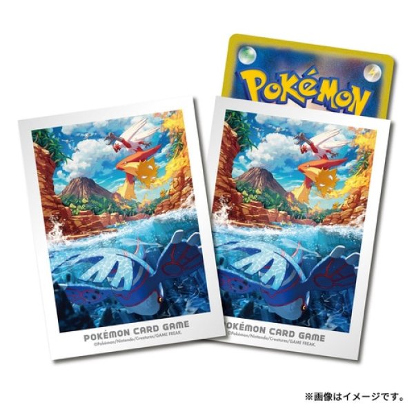 Photo1: Pokemon Center Original Card Game Sleeve Hoenn Adventures Kyogre & Blaziken 64 sleeves (1)