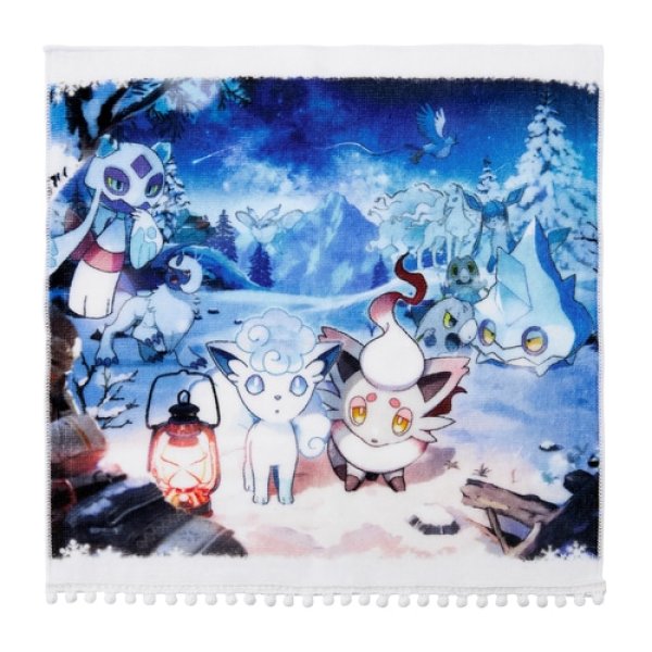 Photo1: Pokemon Center 2024 Hand towel Handkerchief Snowy Gathering (1)