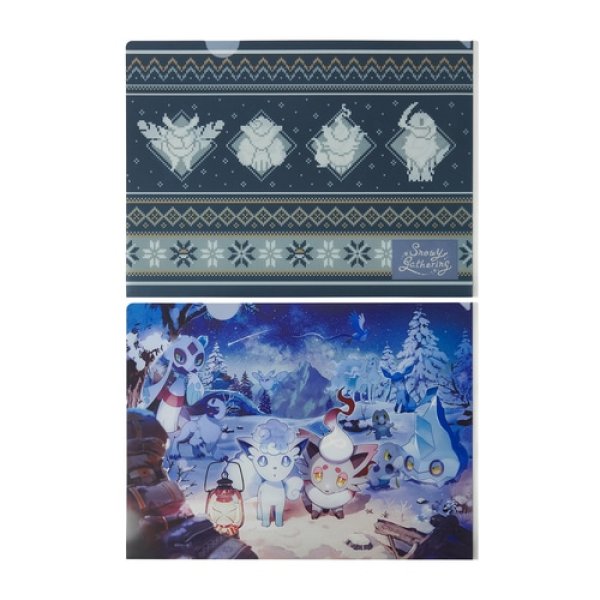 Photo1: Pokemon Center 2024 Snowy Gathering A4 Size Clear File Folder 2pc (1)