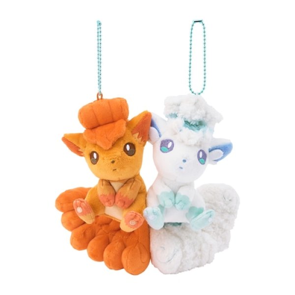 Photo1: Pokemon Center 2025 Similar Companions Magnetic Plush doll Pair Vulpix & Alola Vulpix (1)