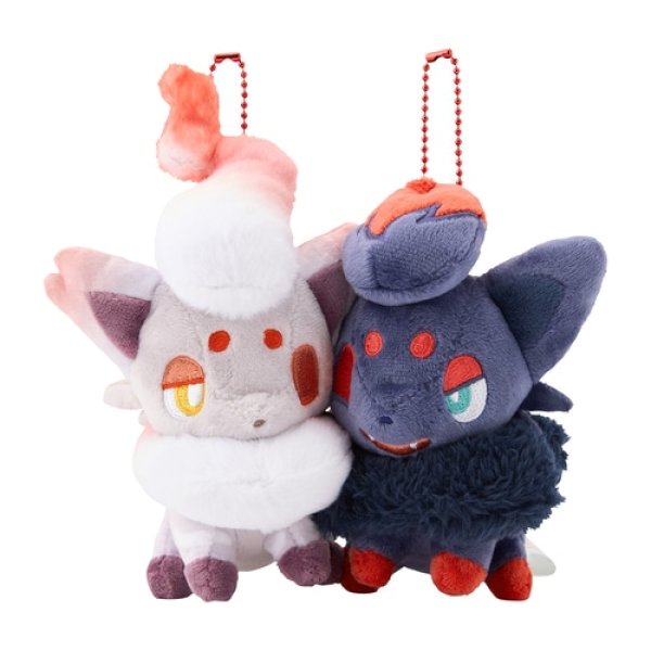 Photo1: Pokemon Center 2025 Similar Companions Magnetic Plush doll Pair Zorua & Hisuian Zorua (1)