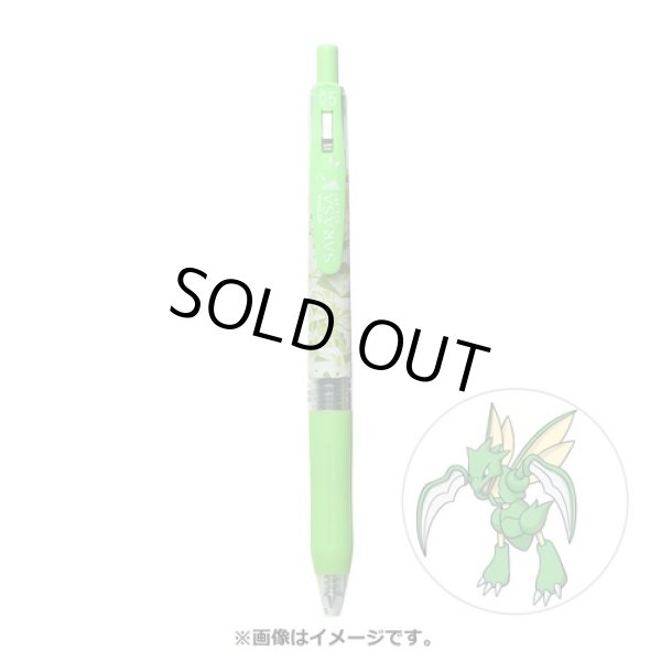 Photo1: Pokemon Center 2021 ZEBRA SARASA Pokemon Shirts Ballpoint pen #123 Scyther (1)