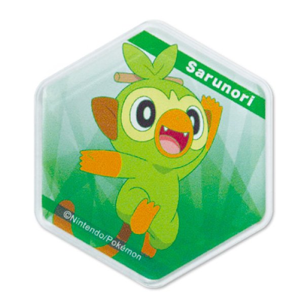 Photo1: Pokemon 2020 Honeycomb Acrylic magnet Grookey (1)