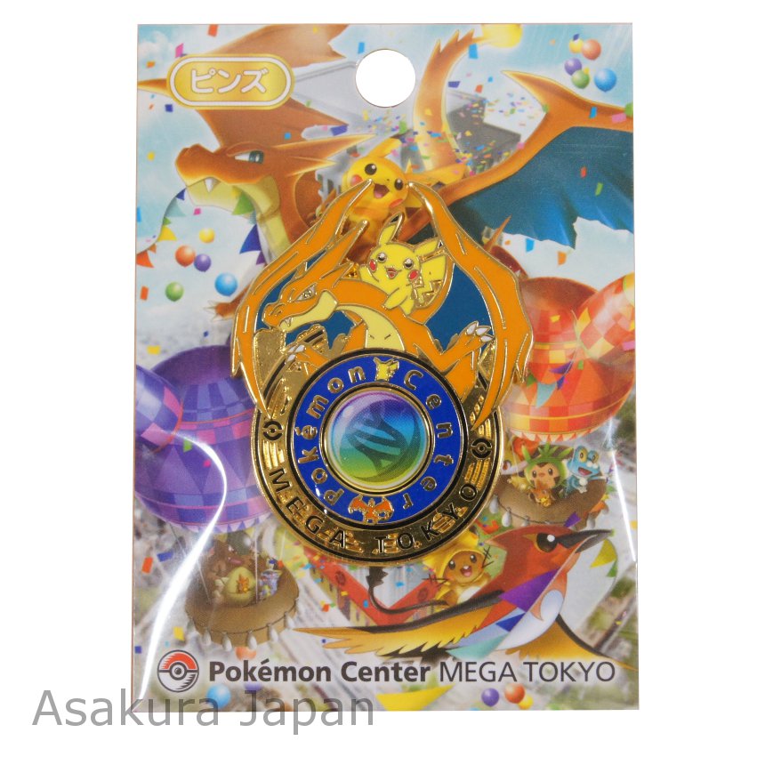 Pokemon Center 2014 Mega Charizard Y Pikachu Logo Pin Badge Mega Tokyo