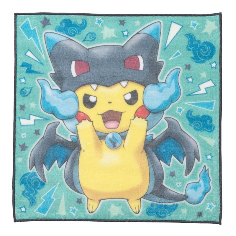 Pokemon Center 2015 Poncho Pikachu Series Mega Charizard X Ver Hand Towel