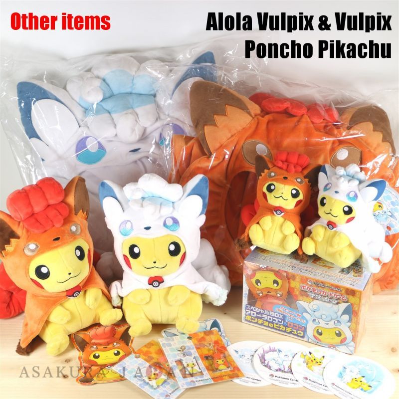 Pokemon Center Sapporo 17 Poncho Pikachu Series Vulpix Ver Plush Toy
